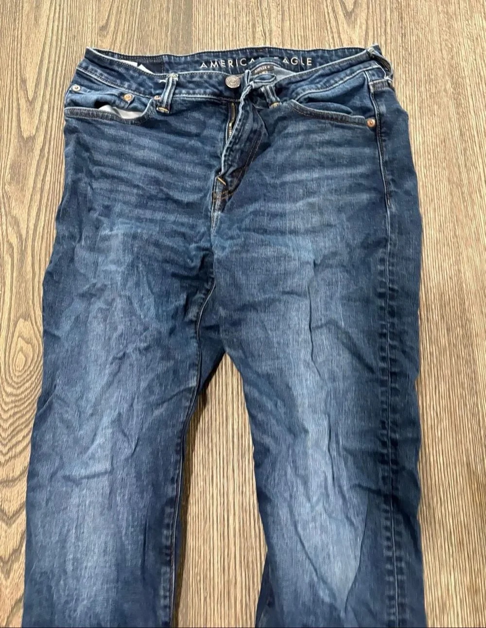 American Eagle Outfitters Men's Airflex+ Straight Jeans Blue Denim Size 32x32